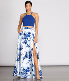 The Alma Two Piece Satin & Crepe Dress is a gorgeous pick as your 2023 prom dress or formal gown for wedding guest, spring bridesmaid, or army ball attire!