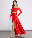 Marjorie Glitter Lace Two Piece Satin Dress is a gorgeous pick as your 2023 prom dress or formal gown for wedding guest, spring bridesmaid, or army ball attire!