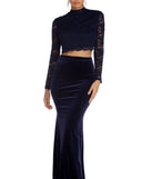 The Gracelyn Formal Two Piece Lace Dress is a gorgeous pick as your 2023 prom dress or formal gown for wedding guest, spring bridesmaid, or army ball attire!