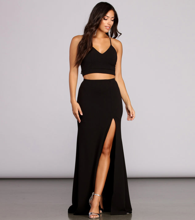 Mandy Formal Two Piece Lace Dress is a gorgeous pick as your 2023 prom dress or formal gown for wedding guest, spring bridesmaid, or army ball attire!