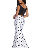 Meredith Polka Dot Two Piece Dress is a gorgeous pick as your 2023 prom dress or formal gown for wedding guest, spring bridesmaid, or army ball attire!