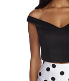 Meredith Polka Dot Two Piece Dress is a gorgeous pick as your 2023 prom dress or formal gown for wedding guest, spring bridesmaid, or army ball attire!