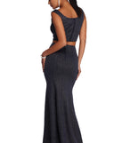 Mariah Glitter Two Piece Dress is a gorgeous pick as your 2023 prom dress or formal gown for wedding guest, spring bridesmaid, or army ball attire!
