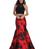 The Lena Floral Two Piece Dress is a gorgeous pick as your 2023 prom dress or formal gown for wedding guest, spring bridesmaid, or army ball attire!