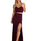 Lottie Formal Lace Two Piece Dress is a gorgeous pick as your 2023 prom dress or formal gown for wedding guest, spring bridesmaid, or army ball attire!