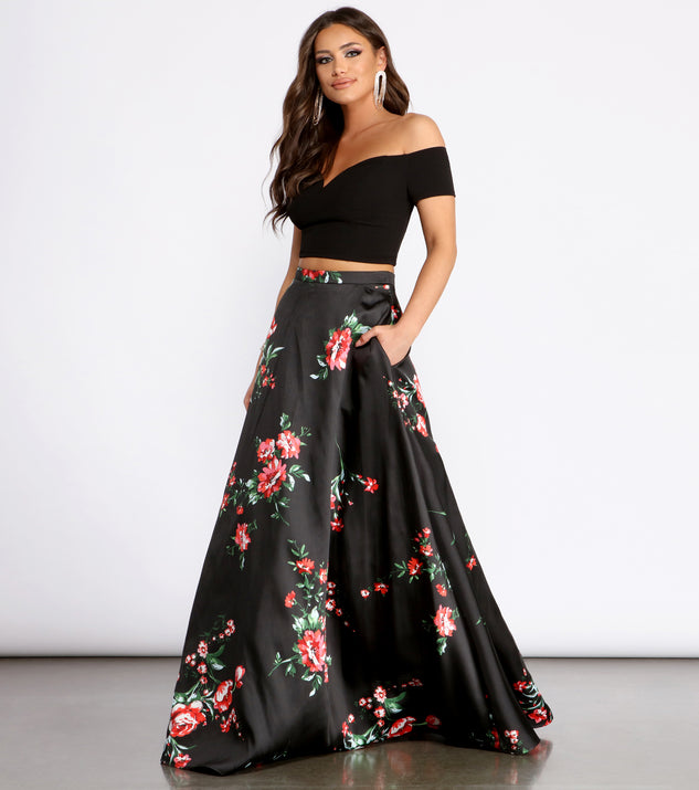 Jeanette Crepe Two Piece Floral Dress & Windsor