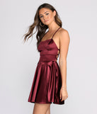 Stylish Satin Skater Dress creates the perfect spring wedding guest dress or cocktail attire with stylish details in the latest trends for 2023!