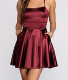 Stylish Satin Skater Dress creates the perfect spring wedding guest dress or cocktail attire with stylish details in the latest trends for 2023!