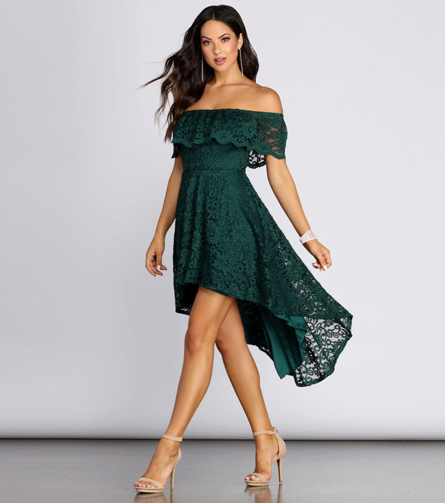 The Add Some Flair Skater Dress is a gorgeous pick as your 2023 prom dress or formal gown for wedding guest, spring bridesmaid, or army ball attire!