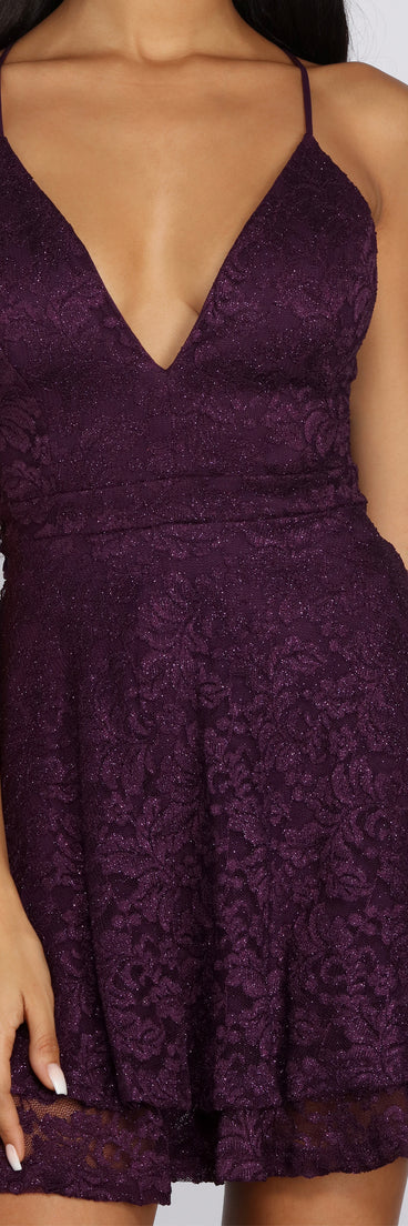 Glitz & Glam Lace Skater Dress