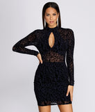 Burnout Babe Flocked Mini Dress