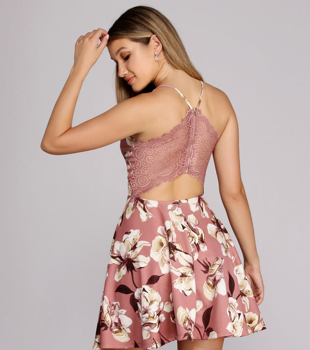 Lace top hot sale bloom skater dress