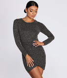 Real Love Glitter Mini Dress helps create the best bachelorette party outfit or the bride's sultry bachelorette dress for a look that slays!