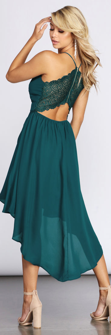 Feeling A Little Lacy High-Low Dress