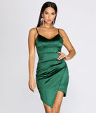 You’ll make a statement in Radiating Ruched Satin Mini Dress as an NYE club dress, a tight dress for holiday parties, sexy clubwear, or a sultry bodycon dress for that fitted silhouette.