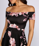 Sweetest Look Floral Off Shoulder High Low Skater Dress creates the perfect spring wedding guest dress or cocktail attire with stylish details in the latest trends for 2023!