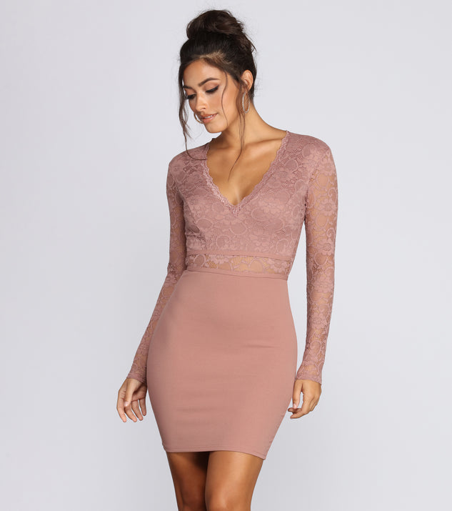 Sweet Babe Laced Mini Dress helps create the best bachelorette party outfit or the bride's sultry bachelorette dress for a look that slays!