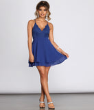 Lace And Chiffon Skater Dress creates the perfect spring wedding guest dress or cocktail attire with stylish details in the latest trends for 2023!