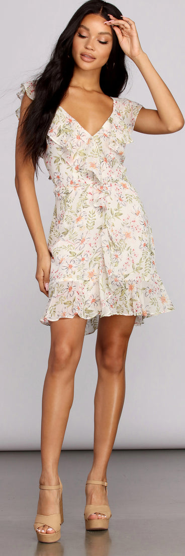 Cutie In Chiffon Floral Mini Dress