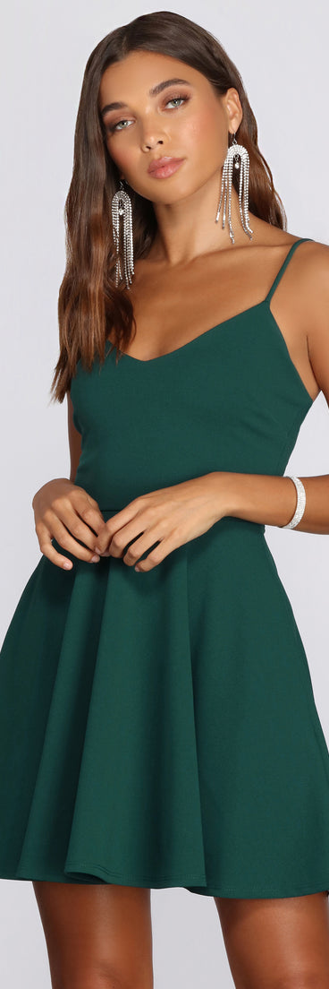 Effortless Beauty Skater Dress is a stunning choice for a bridesmaid dress or maid of honor dress, and to feel beautiful at Prom 2023, spring weddings, formals, & military balls!