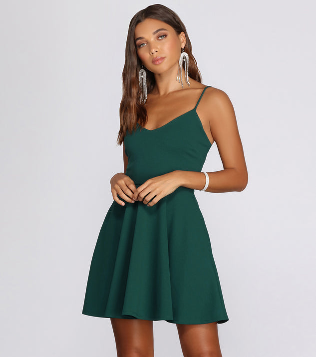 Effortless Beauty Skater Dress is a stunning choice for a bridesmaid dress or maid of honor dress, and to feel beautiful at Prom 2023, spring weddings, formals, & military balls!