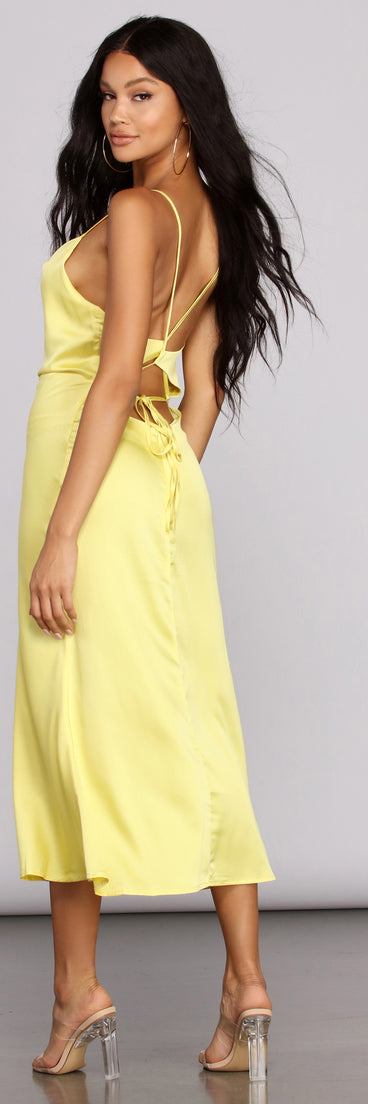 Zest Lace-Up Midi Dress