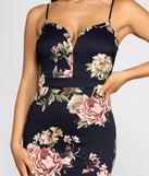 Flower Of Love Scuba Mini Dress creates the perfect spring wedding guest dress or cocktail attire with stylish details in the latest trends for 2023!