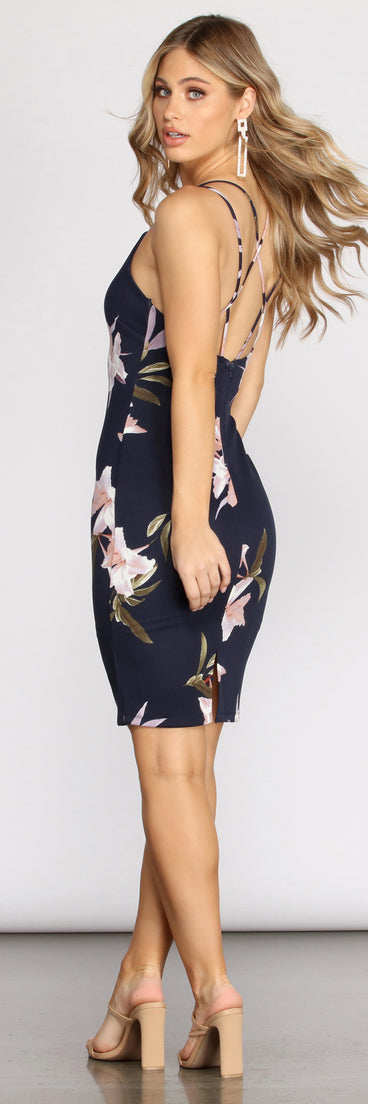 Bold In Blooms Deep V Midi Dress