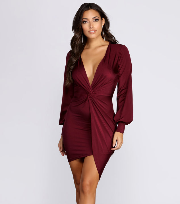 You’ll make a statement in Natural Attraction Mini Knot Dress as an NYE club dress, a tight dress for holiday parties, sexy clubwear, or a sultry bodycon dress for that fitted silhouette.