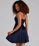 Stunning In Satin Skater Dress creates the perfect spring wedding guest dress or cocktail attire with stylish details in the latest trends for 2023!