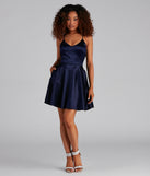 Stunning In Satin Skater Dress creates the perfect spring wedding guest dress or cocktail attire with stylish details in the latest trends for 2023!