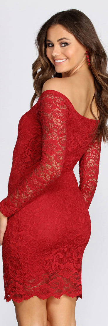 Lovely Lace Off The Shoulder Mini Dress
