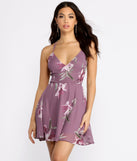 Floral Delight Lattice Back Skater Dress