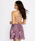 Floral Delight Lattice Back Skater Dress