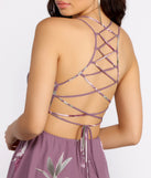 Floral Delight Lattice Back Skater Dress