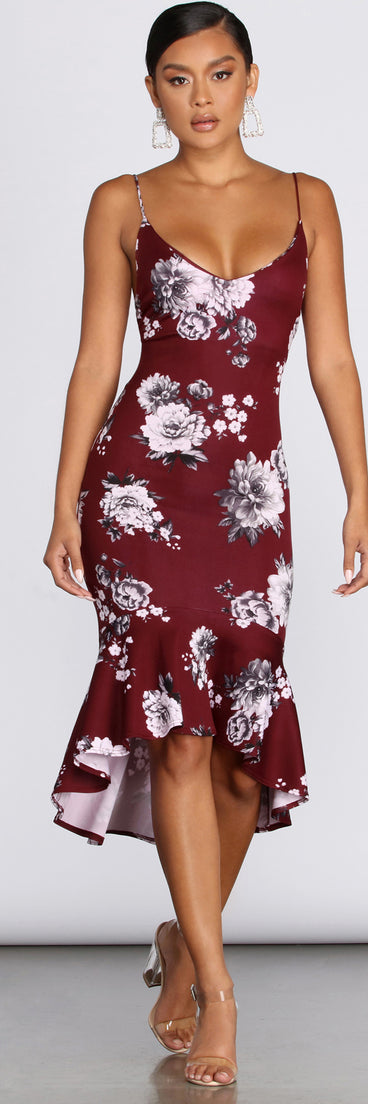 Flow With Floral Midi Dress