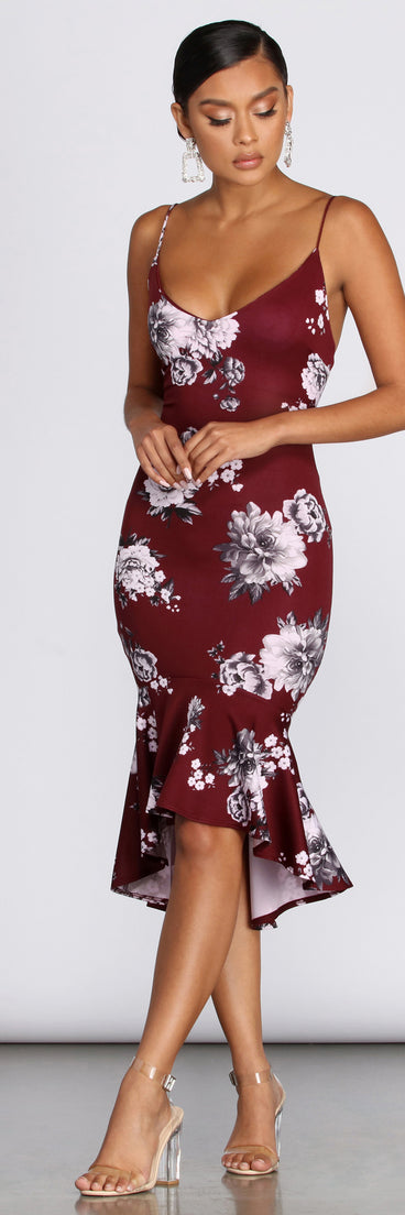 Flow With Floral Midi Dress