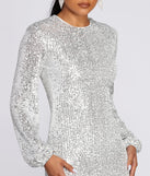 Long Sleeve Sequin Mini Dress