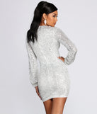 Long Sleeve Sequin Mini Dress