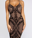 Stunning Flocked Velvet Mini Dress