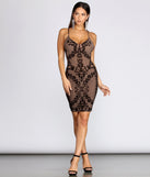 Stunning Flocked Velvet Mini Dress