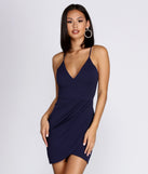 Pretty In Pleats Wrap Mini Dress creates the perfect summer wedding guest dress or cocktail party dresss with stylish details in the latest trends for 2023!
