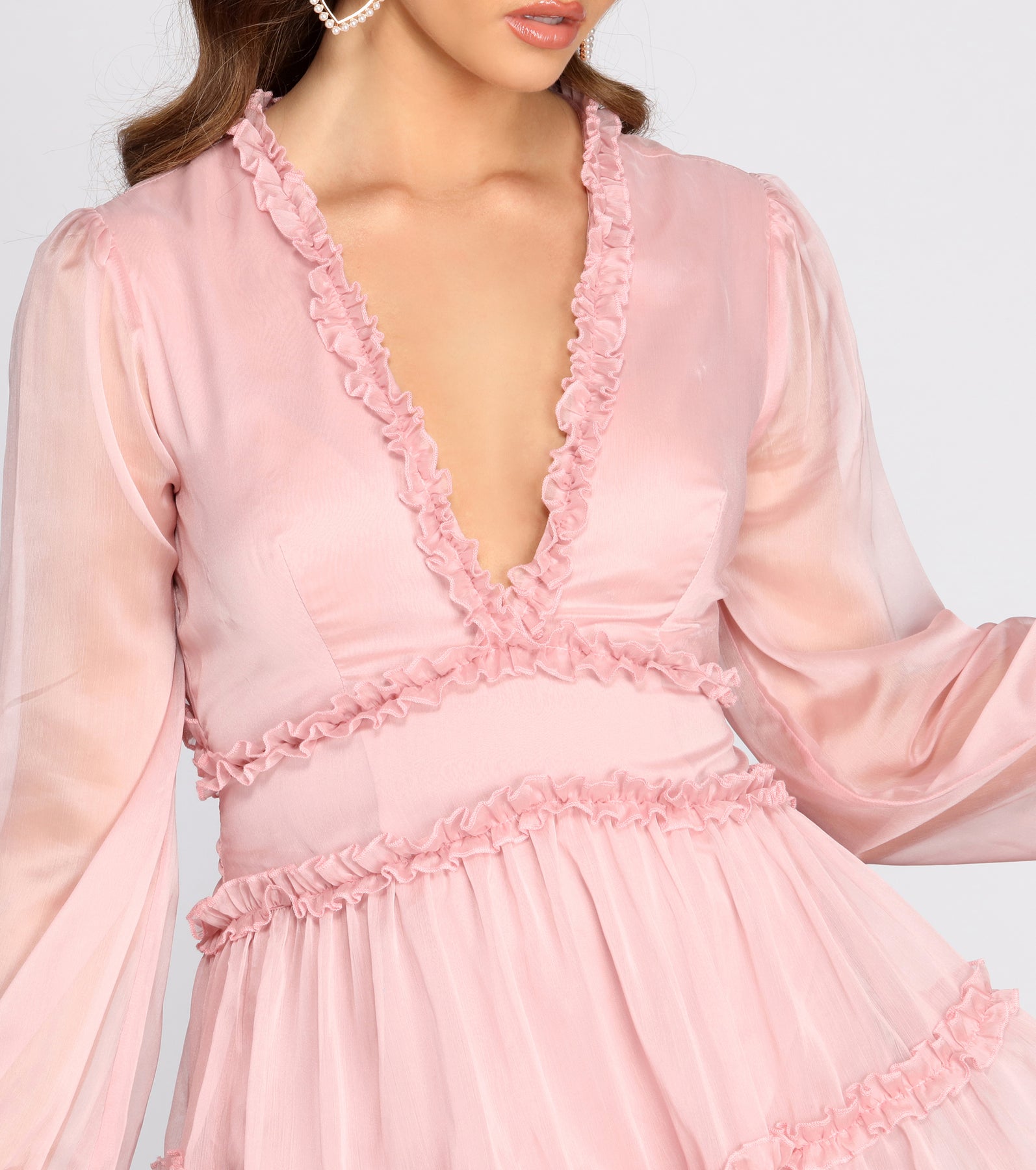 Ruched And Ready Chiffon Mini Dress