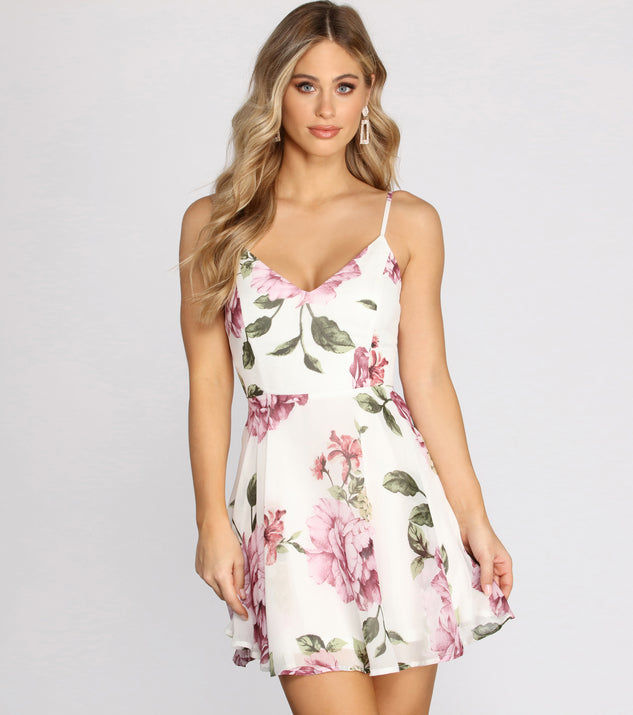 Pick Of The Bunch Floral Chiffon Skater Dress