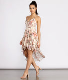 Floral Chiffon High Low Dress creates the perfect spring wedding guest dress or cocktail attire with stylish details in the latest trends for 2023!