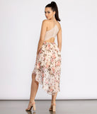 Floral Chiffon High Low Dress creates the perfect spring wedding guest dress or cocktail attire with stylish details in the latest trends for 2023!