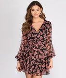 You will feel beautiful in the Flirty In Floral Chiffon Skater Dress as your long dress for any semi-formal or formal holiday party, NYE dress outfit, or pick this stunning style as your gown for any seasonal celebration.