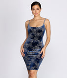 Scooped In Glam Glitter Midi Dress helps create the best bachelorette party outfit or the bride's sultry bachelorette dress for a look that slays!