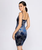 Scooped In Glam Glitter Midi Dress