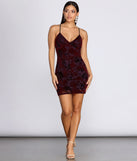 Love Struck Flocked Velvet Mini Dress creates the perfect spring wedding guest dress or cocktail attire with stylish details in the latest trends for 2023!